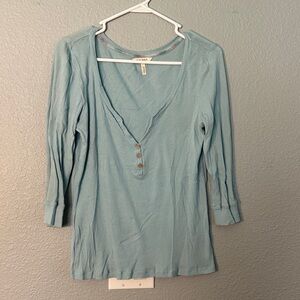 Old Navy Light Blue Button-Front Blouse